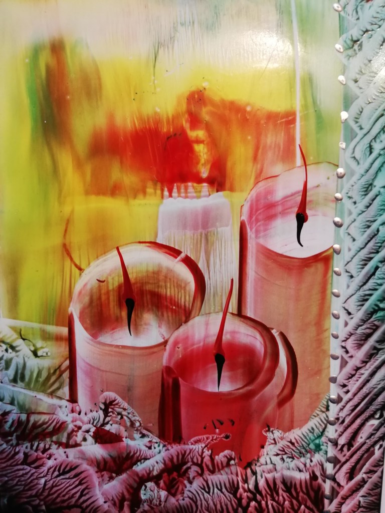 Workshop wenskaarten maken met gekleurde bijenwas voor Kerst en Nieuwjaar.